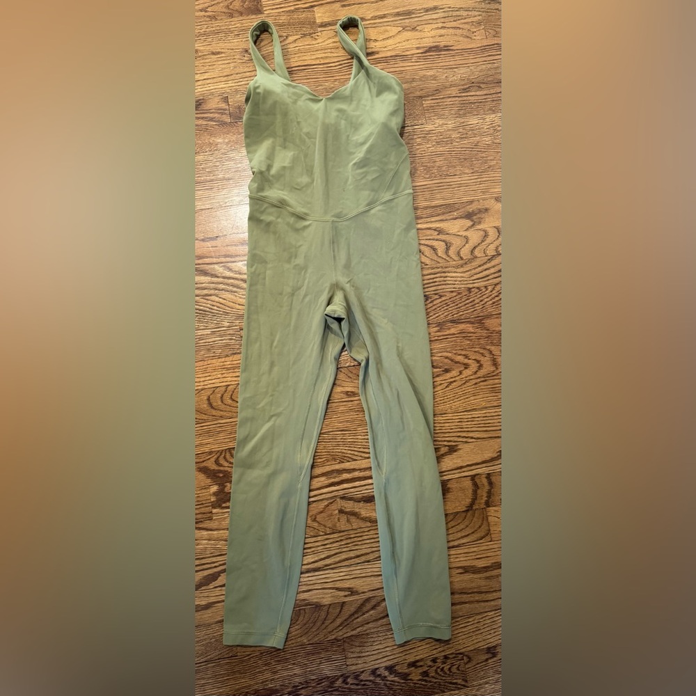 lululemon Align Bodysuit 25" - nulu fabric- LW1DSIS - olive green  - size 6